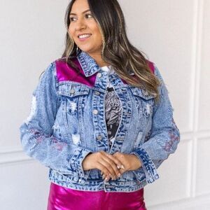 Grace+Emma Western Glam Denim Jacket - Small
